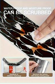 1 Rolls, 1 Roll = 196.85 Inch Long X 10 Centimeters Wide, Thickened Marble Self-Adhesive Wallpaper, DIY Removable, Suitable For TV Background Walls, Door Frames, Photo Frames, Decorative Stickers, Living Room Corners, Ceiling Corners, Kitchen Corners