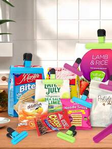 1 Gói Kẹp Khoai Tây Chiên, Kẹp Túi Khoai Tây Chiên Lớn Di Động, Nhiều Kích Cỡ Túi Bảo Quản Thực Phẩm Miệng Rộng Nâng Cấp Có Kẹp Niêm Phong, Kẹp Niêm Phong Chịu Lực Cao Dụng Cụ Niêm Phong Phụ Kiện Sắp Xếp Nhà Bếp - Nhiều màu - Xem 6