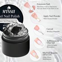 Mtssii 2PCS 8ml Clear Non Stick Hand Extension Gel Nail Polish For 3D Shaping Nail Art Solid Milky Jelly Hard Gel For Fake Nail Carving Flower Nail Art Acrylic Gel Varnish Solid Builder Gel Easy To Operate Manicure For Home And Slaon - 彩色 - 查看 7