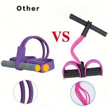 1 Set Home Fitness Resistance Bands - 6 Stackable Light Resistance Bands For Full Body Workout, Abdominal Exercise, Rowing And Other Fitness Activities. Available In Blue, Purple And Pink Colors. Fitness Accessories, Elastic Fitness Bands, Individually Packaged. - Multicolor - View 5