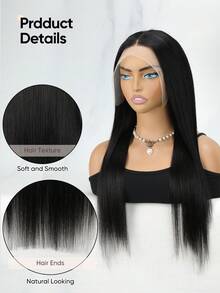 Jessie's Wig 13X4 透明蕾丝前真人发假发，预先拔毛的巴西丝直发蕾丝前假发，真人发，10-26 英寸 - SNatural - 查看 4