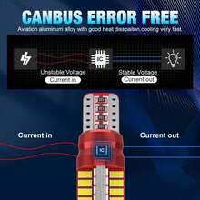 TOAUTO 2 件 T10 168 192 W5W 57 SMD 3014 LED Canbus 无错误汽车标志灯停车灯马达楔形灯泡白色，不含电池 - T10 - 查看 7