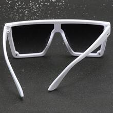 1 Pair Of Men's Geometric Frame Glasses - Large White Purple Light Lenses, Fashionable Street Style Design, Suitable For Driving And Daily Wear| Geometric Pattern| Polycarbonate Lens, Men's Glasses - Thủy ngân trắng - Xem 5