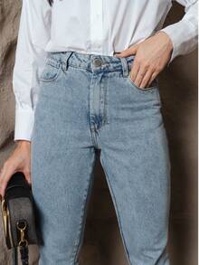 Women's Mom Jeans - Rửa trung bình - Xem 3