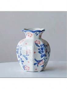 Cabin Kangaroo 1 pieza Nuevo jarrón de porcelana china de estilo azul y blanco, nueva decoración del hogar clásica, jarrón de flores para sala de estar, ornamentos de entrada, jarrón de flores de peonía vintage para decoración de habitación, jarrón de vidrio