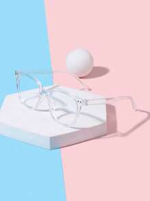 1 pieza Gafas sin receta de marco cuadrado de acrílico con borde completo, estilo bohemio, para adolescentes de 14 a 16 años, adecuadas para salidas y lectura diaria