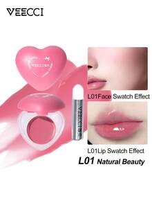 VEECCI All-Purpose Lip And Cheek Cream, Silky And Moisturizing, Brightens Skin Tone With A Creamy Texture And Blends Easily,2-In-1 Lip And Cheek Cream,A Must-Have For Quick Outings