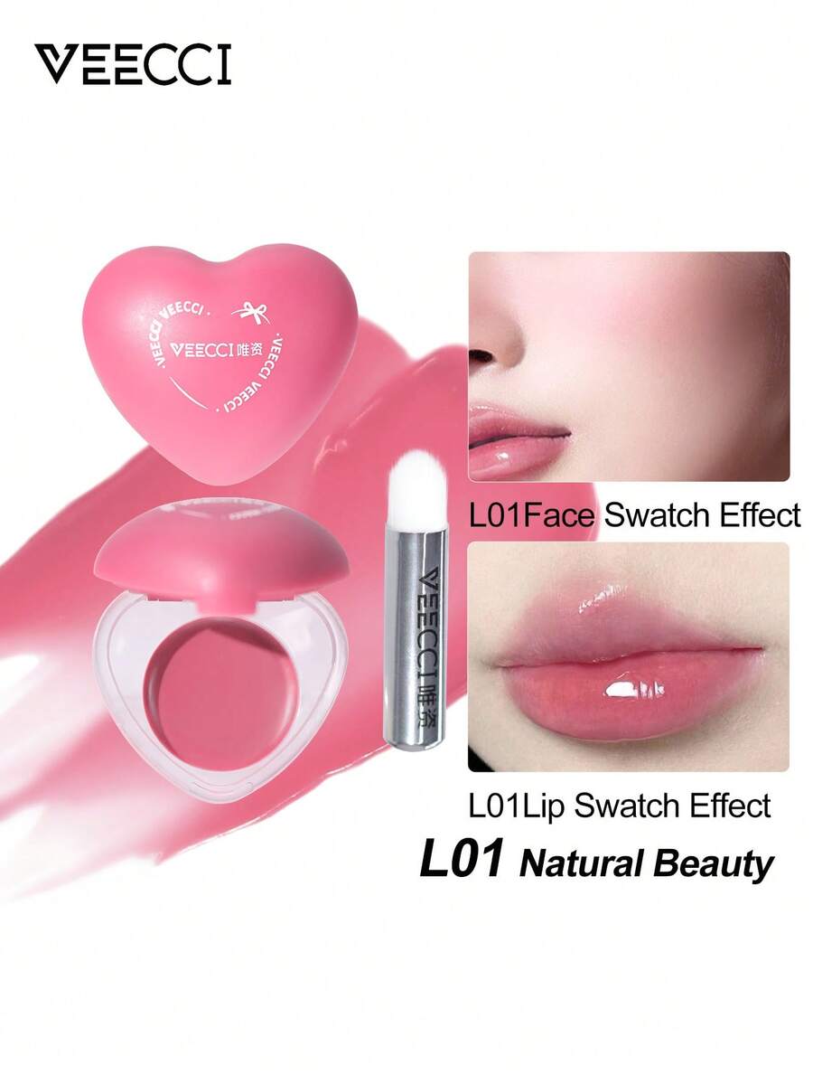 VEECCI All-Purpose Lip And Cheek Cream, Silky And Moisturizing, Brightens Skin Tone With A Creamy Texture And Blends Easily,2-In-1 Lip And Cheek Cream,A Must-Have For Quick Outings