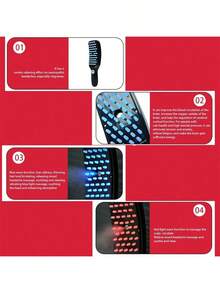 USB Rechargeable Massage Hair Brush, Scalp Acupressure Comb, Red Light Hair Growth Stimulator, Multi-Function Electric Massage Hair Brush, Hair Loss Prevention Vibration Comb With Spray Mist - Multicolor - View 9