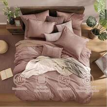 Comforter Set - 7 Pieces Bed In A Bag Queen Bedding Sets With Comforter, Sheets, Pillowcases & Shams, Reversible Bedding Comforters Sets - Bụi hồng - Xem 5