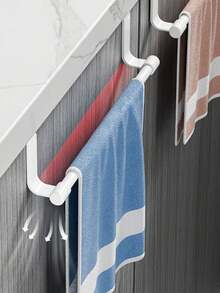 1pc Modern Bathroom Towel Rack - Space-Saving Wall-Mounted Rag Holder, Rust-Proof Stainless Steel Towel Bar, Suitable For Home, Bathroom, RV, Perfect Housewarming, Christmas, Halloween Gift - Multicolor - View 2