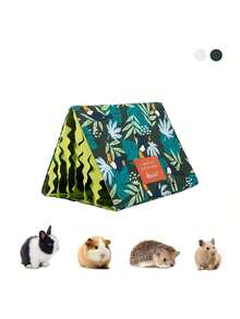 Chinchilla Meerschweinchen Dreieck Tunnel Spielzeug, Kleintier Schlafnest, Keine Installation Hamsterhaus - Strapazierfähiges & Leicht zu Reinigendes Doppelseitiges Fransen Design Kleintier Versteck Tunnel, Kleintier Bett für Igel Ratte