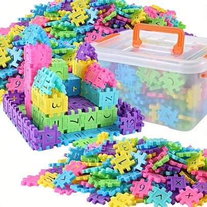 Digital Building Block Toys For Kids, Building Toys, Building Set, Children'S Educational Toys, Interlocking Creative Connecting Kit-Promote Fine Motor Skills Sensory Development-Random Color