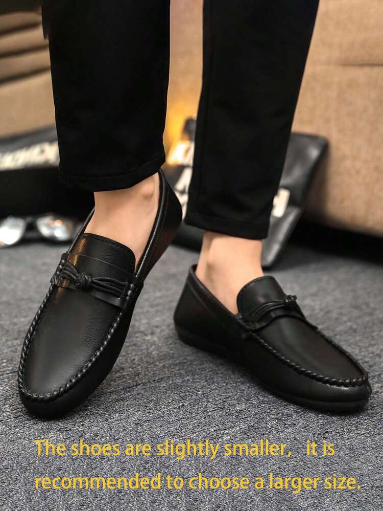 2024 Men's New Casual, Fashionable And Comfortable Daily Business Leather Loafers (Note: These Loafers Run Small, We Recommend Purchasing One Size Up) - Black - View 3