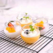 40/20/10pcs Transparent Mini Snow Globe Dessert Cups, Mini Ice Cream Cups, Mousse, Pudding, Jelly, Milkshake Cups - Ideal For Wedding, Family Gathering, Birthday, Christmas, Halloween Decor And Picnic
