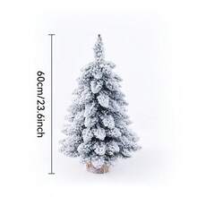 1pc Christmas Essential. Sleek Bullet-Shaped, Covered In Fine Flocked, With A Wooden Base. 45cm Stands Neatly On The Tabletop, 60cm Stands Elegantly In The Corner, 75cm Fits On The Windowsill - All Sizes Hold A Fluffy Winter Vibe. The Non-Lit Version Leaves Space For You To Hang Ornaments And Tie Ribbons. The Little Ceremonial Touch Of Christmas Is Hidden In This Flocked Tree That Allows You To Customize. Home Decor Christmas Decorations Room Decor