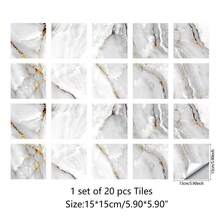 20 Stücke Mandala Muster Küchenrückwand Aufkleber, PVC wasserfeste Wandaufkleber, 30 x 30 cm, geeignet für Küche, Balkon, Spüle, Badezimmer und Esszimmer Dekoration