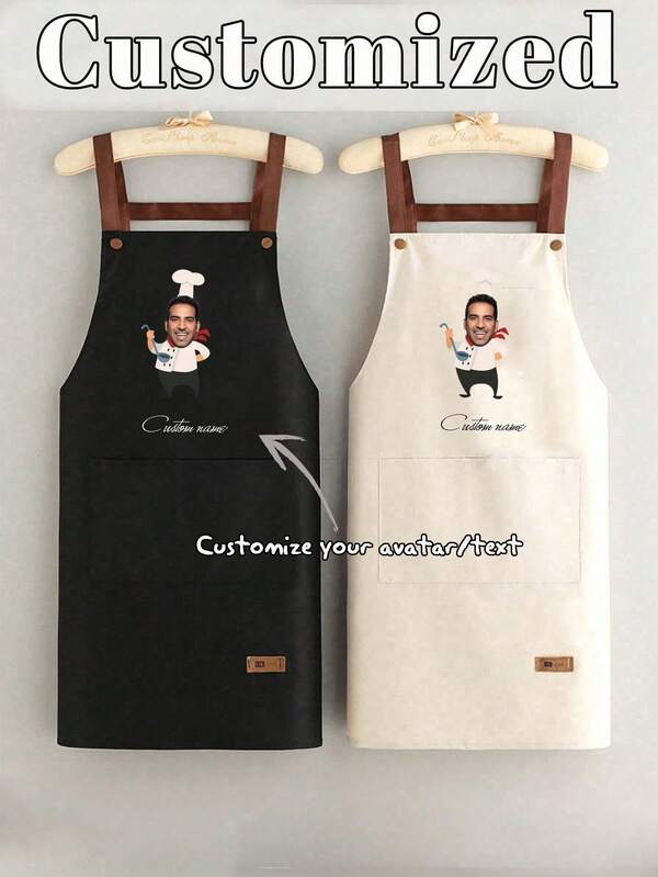 1 pezzo Grembiule personalizzato per papà, uomo, donna, con testo personalizzato o logo, grembiule da chef per cucina, grembiule da cucina impermeabile personalizzato con logo o nome, perfetto per mamma, marito, fidanzata, fidanzato, festa del papà, San Valentino, festa della mamma, compleanno, anniversario, laurea, matrimonio, regalo unico