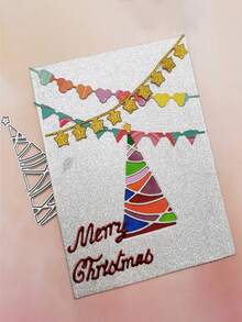 Christmas + Christmas Tree 1 Metal Cutting Knife Mold Cutting Mold DIY Paper Card Craft For Cutting Thin Sheets, Greeting Card Craft Decoration, Decorative Embossing, Home Project Making Tools Carbon Steel Mold Home Decor Christmas Decorations Room Decor