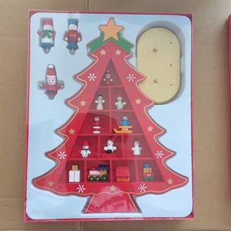 迷人的迷你木制圣诞树装饰 - DIY 桌面节日装饰，完美的家庭和办公室节日礼物，适合家人和朋友