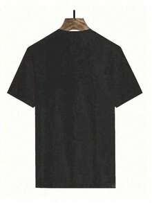 Camiseta negra para hombre de 100% algodón, material de algodón, estilo casual confortable y perfecta para combinar - Negro - Ver 3