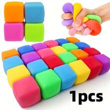 12pcs Mini Squeezing Upward Stress Relieving Cubes: Used For Relieving Anxiety, Stretching, Playing With Dough, Party Gifts, Hand Decompression Sensory Soft Balls (Random Color) - Multicolor - View 9