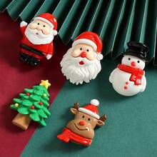 5 piezas de imanes grandes de Papá Noel de dibujos animados, imanes decorativos navideños creativos, adecuados para restaurantes, cocinas, refrigeradores, lavavajillas, armarios de almacenamiento, recuerdos de fiesta, regalos navideños