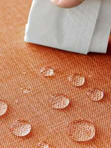 1pc Water-Repellent, Splash-Proof, Dirt-Resistant Thick Faux Linen Rectangular Tablecloth, Rustic Solid Color Coarse Linen, Tear-Resistant And Durable, Suitable For Dining Table, Kitchen, Cafe, Home Dinner, Catering, Patio, Wedding, Brunch, Farmhouse, Afternoon Tea, Party, Buffet, And More - Burnt Orange - View 4
