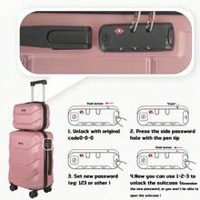 YOUGGELI 2 Piece Luggage Set – Carry On Spinner Suitcases With Cup Holder, USB Port & Phone Holder, Lightweight Hardshell Travel Luggage For Business, Vacation & Weekend Trips - 玫瑰金 - 查看 7