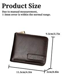 HOVI'S 时尚男士商务真皮钱包，提升您的形象，时尚短款钱包 - 咖啡棕 - 查看 7