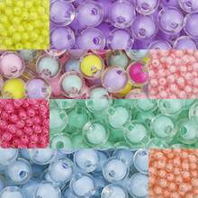 50pcs 8mm Round Transparent Acrylic Beads Loose Spacer Beads For Jewelry Making DIY Handmade Accessories