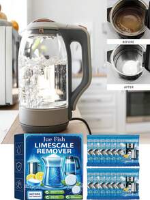 Jue Fish Limescale Cleaning Effervescent Tablets, Stainless Steel Pot & Kettle Descaling & Cleaning Lemon Tablets - Multicolor - View 2