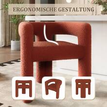 Ergonomic Armchair With Premium Teddy Pile, Unique Design, Maximum Comfort And Versatility The Modern, Multifaceted Armchair Is Robust, Stylish And Can Be Assembled In No Time - 棕色 - 查看 6