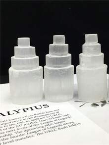 Torre de cristal de selenita natural, Rascacielos de selenio, Equilibra la energía de los chakras Reiki, Decoración de escena, Decoración de escritorio, Adornos de cristal, Decoración del hogar, Cosas de brujas, Relleno de calcetines navideños, Regalo de decoración de Año Nuevo