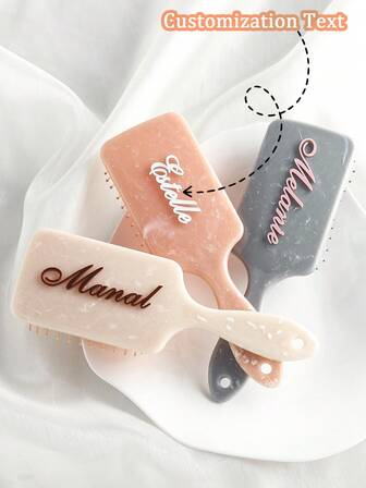 1pc Personalized Name Engraved Anti-Static Hair Comb, Portable Hair Brush, Wedding Gift, Bridesmaid Gift, Customized Name Hair Comb, Unique Gift For Her/Mom, Birthday Gift, Party Favor, Anniversary Present Christmas Beauty Accessories