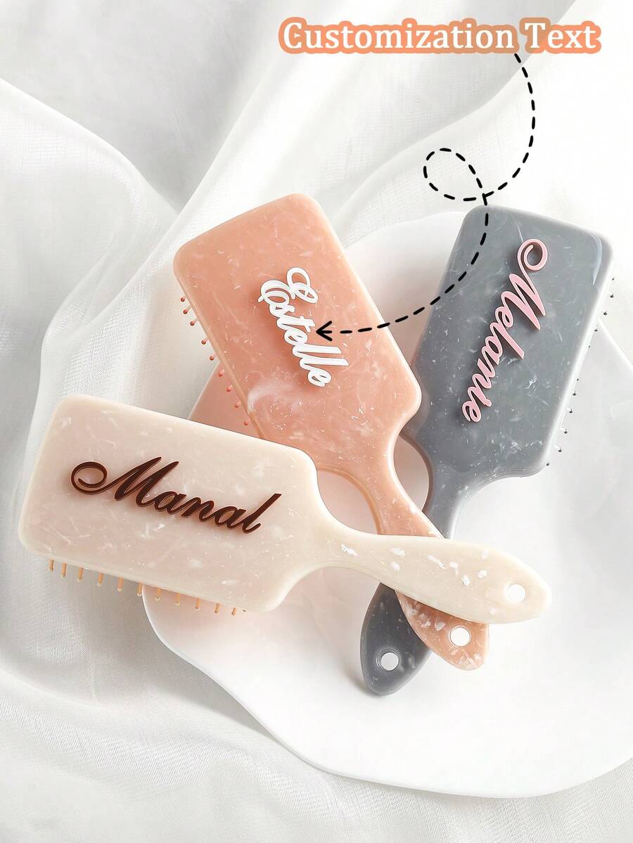 1pc Personalized Name Engraved Anti-Static Hair Comb, Portable Hair Brush, Wedding Gift, Bridesmaid Gift, Customized Name Hair Comb, Unique Gift For Her/Mom, Birthday Gift, Party Favor, Anniversary Present Christmas Beauty Accessories