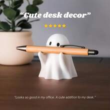 1pc Cute Ghost Pen Holder Resin Craft Decor, Anime-Inspired Office Desk Accessory, Versatile For Various Rooms, No Power Needed, Halloween Decoration,Makeup,Cheap,Room Decor,Vanity,Travel,Bedroom,Makeup Accessories,Cheap,Stocking Stuffers,Makeup,Makeup Tools,Cheap Stuff,Gifts,Gifts For Women,Christmas Gifts