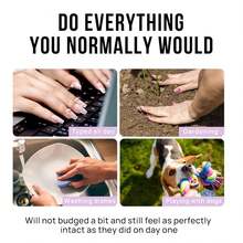 24Pcs Chic Cat-Eye Press-On Nails – Minimalist Luxury Reusable False Nail Tips, Easy-Apply Removable Gel Stick-On Manicure For Instant Bright Elegant Look - 黑色 - 查看 3