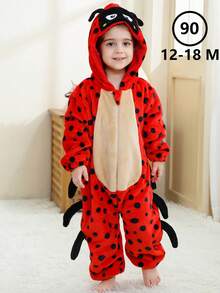 MICHLEY 1Pc Baby Cartoon Animal Form Flannel Cute Sleeping Bag Long Sleeve Zipper Hooded Comfortable Children's One-Piece Pajamas Unisex Baby Products Suitable For Living Room,Halloween,Party Wear