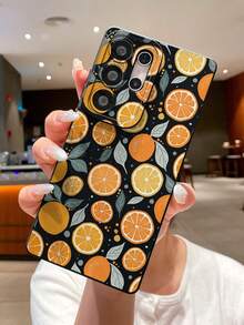 1pc Novel Orange Dried Fruit & Black Eye Design Shockproof TPU Material Phone Case, Suitable As Holiday Gift Compatible With Samsung, Nothing, Pixel, INFINIX, Redmi Series Phones - Multicolor - View 2