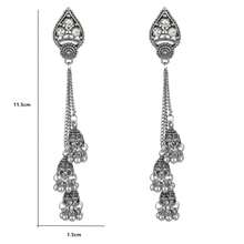 1 par de pendientes bohemios vintage de aleación con borlas y campanillas pequeñas, adecuados para que las mujeres los usen en vacaciones