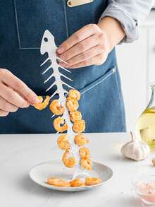 1 szt. otwieracz do butelek w kształcie ości ryby ze stali nierdzewnej i widelec do grilla 2 w 1 kreatywne narzędzie do grillowania, szpikulec do grillowania na świeżym powietrzu