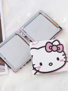 1pc Foldable Makeup Mirror, Portable Handheld Cartoon Square Compact Mirror, Cute Gift - Multicolor - View 11