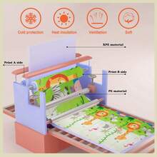 Extra Large 59x59 Inch Foldable Baby Play Mat With Travel Bag, Waterproof Reversible Foam Activity Mat For Tummy Time & Crawling,  Playpen Floor Mat For Infants Toddlers - 猴子 - 查看 7