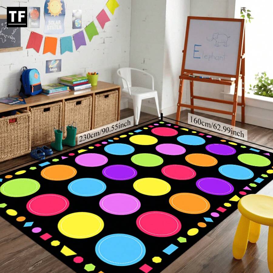 [+830g mỗi mét vuông + Đế nhựa chống trượt] Thảm hình chữ nhật in họa tiết độ nét cao, viền khóa kép, thảm trải sàn phòng tắm, phòng giải trí, phòng khách, phòng ngủ, thảm trải sàn 1 mảnh, thảm chấm bi nhiều màu, thảm in hình hoạt hình, thảm chơi lớn, thảm bò có thể giặt được, thích hợp cho trường mẫu giáo, đồ dùng trong nhà, phụ kiện đầu giường, đồ dùng học tập, lớp học, ký túc xá, trường mẫu giáo, trung tâm chăm sóc trẻ em, quà tặng, trang trí Giáng sinh, phòng tắm, trang trí nhà bếp - Nhiều màu - Xem 1