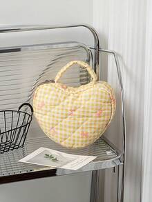 1 Stück Damen Handtasche für Make-up, ein blumenmusteriger, tragbarer, gesteppter Aufbewahrungsbeutel für Toilettenartikel und Kosmetik mit Nischenkonstruktion und großer Kapazität. Es hat einen einfachen, stilvollen und frischen Stil, was es zu einem Muss für die Reise und der perfekten Wahl für schöne Damen macht. Herbst Uni Essentials Reise Essentials Urlaubs Reise Tasche für Damen Make-up Organizer