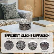 Soporte de metal con asa de estilo retro para espiral antimosquitos de hierro fundido - Quemador de incienso portátil, adecuado para decoración del hogar y campamento al aire libre