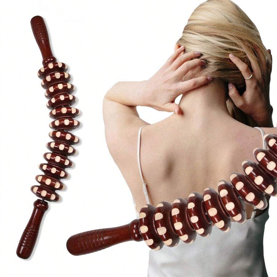 Neuer Holz-Biegewellen-Oberschenkel-Massagegerät Muskelroller-Stab für Outdoor-Sport Taille und Oberschenkel Rollenmassagegerät Frauen Yoga Fitness Muskelentspannungswerkzeuge