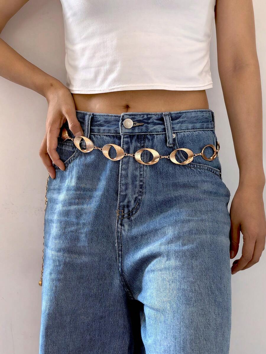 1pc Exotic Golden Waist Chain, Versatile Accessory To Pair With Dresses, Sweaters, Pants, Suitable For Casual, Holiday Use, Great Christmas Gift For Girlfriend