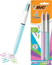 BIC 4 Color Fashion  Ballpoint Pen With 1.0 Mm Medium Point And Assorted Ink, 2-Count Pack In - Variants1 - View 1